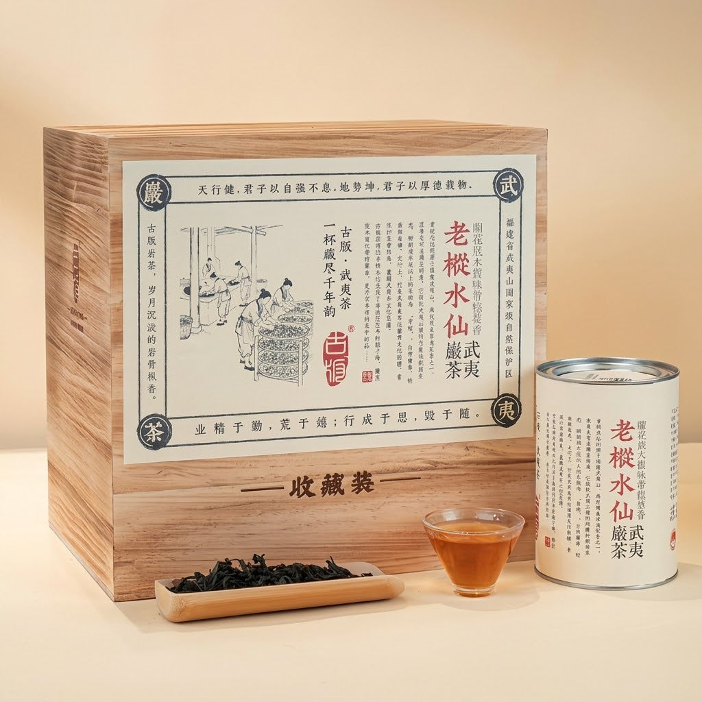 Vintage Ancient Bush Shuixian Wuyi
Rock Tea — Collector's Tin • 125g